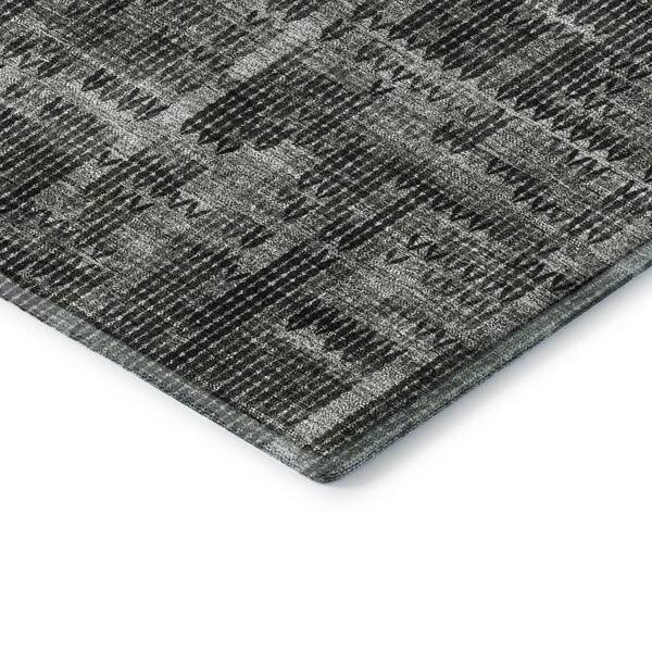 Mayfield Premium Machine Washable Abstract AMF2130 Charcoal 5 ft. x 7 ft. 6 in. Area Rug