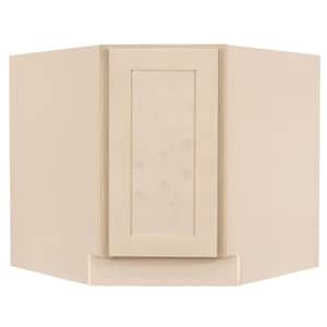 Lancaster Shaker Assembled 36 in. x 34.5 in. x 24 in. Base Diagonal Cabinet in Stone Wash