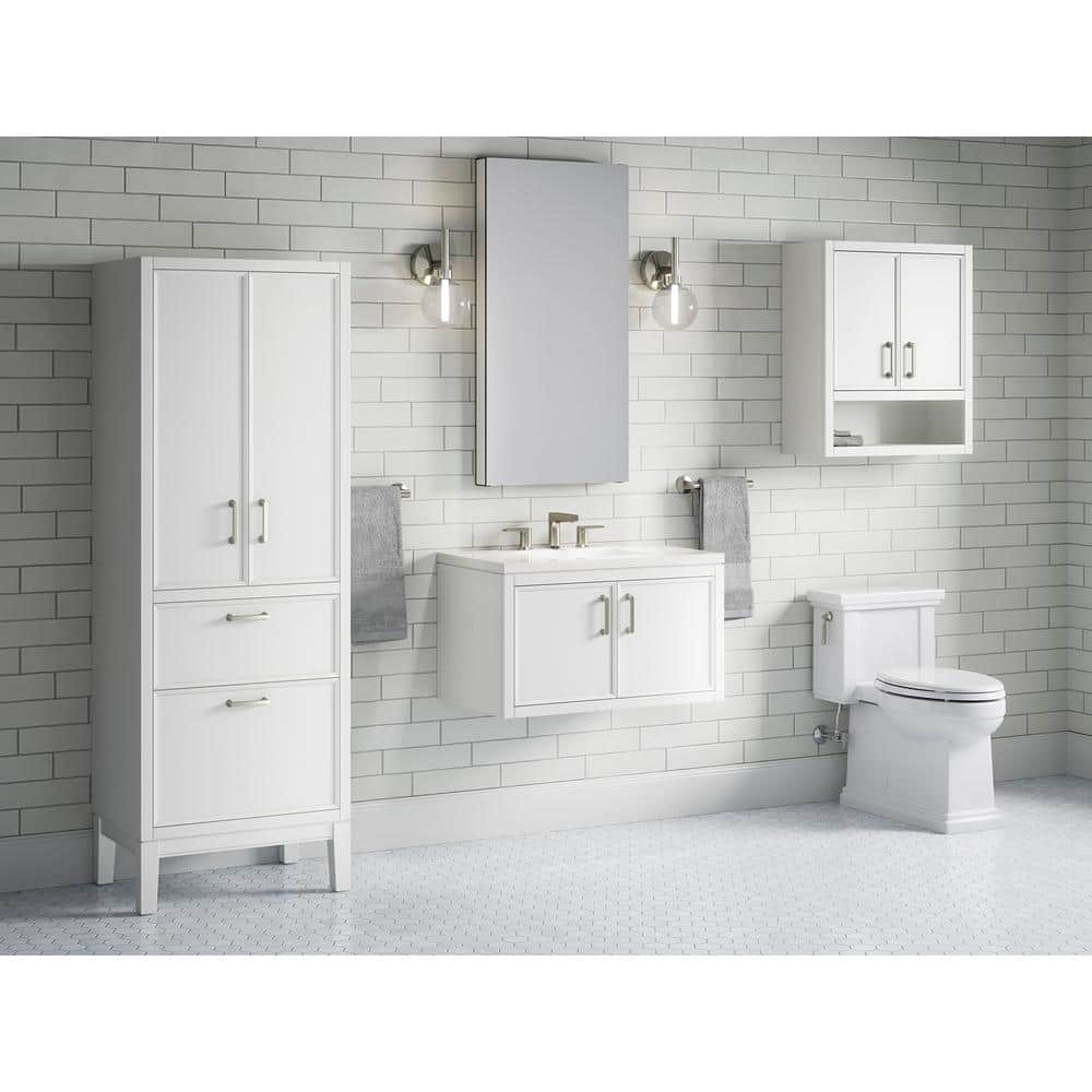 Winnow 30" White MDF Freestanding Single Bathroom Vanity with Quartz Top
