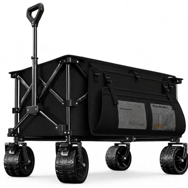 7.69 cu. ft. Oxford Fabric Bin Garden Cart Collapsible Folding Utility Wagon with 330 lbs. Capacity for Camping Beach