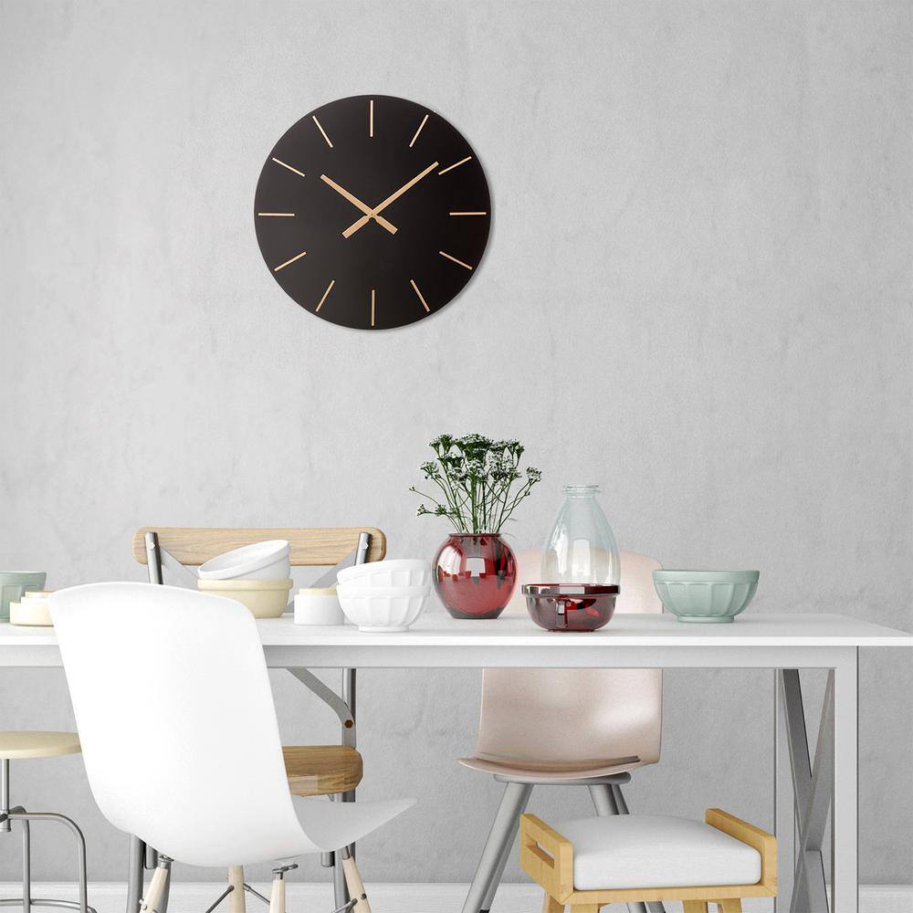 Contemporary Clock Black Kitchen Clock Minimalist Wall Decor Accent Color Clocks 