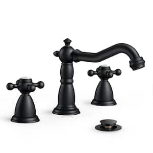 8 in. Widespread Double Handle Bathroom Faucet with Drain Kit Included in Oil Rubbed Bronze