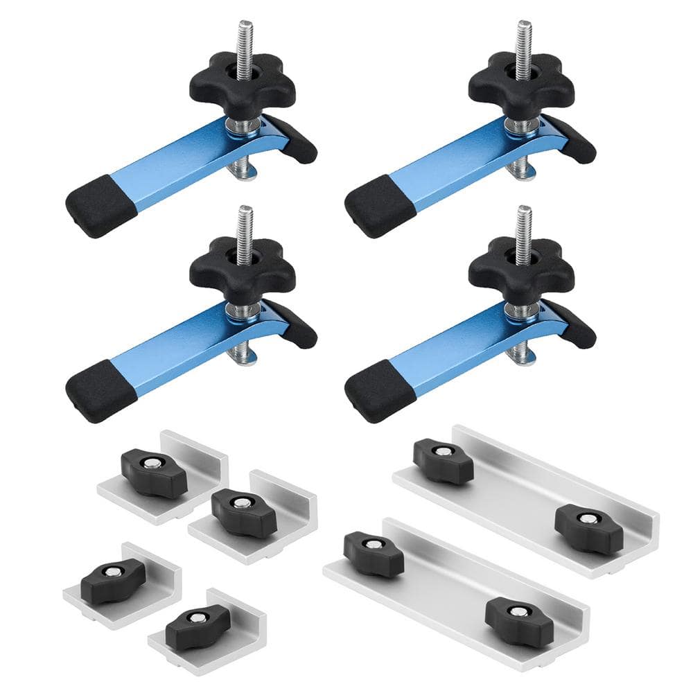 5-1/2 in. L x 1-1/8 in. W T-Track Hold Down Clamps (4-Pack) with 2 Long Stops, 2 Short Stops and 2 InLine Stops price history on PriceWatchPro