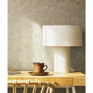 Kumano Collection Brown Pearl Textured Plaster Matte Finish Non-Pasted Vinyl on Non-Woven Wallpaper Roll