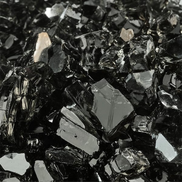 Fire Pit Essentials 1/4 in. 10 lbs. Reflective Midnight Black Original Fire Glass for Indoor and Outdoor Fire Pits or Fireplaces