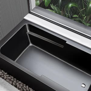 Voltaire 60 in. Acrylic Right Drain Rectangular Alcove Bathtub in Matte Black