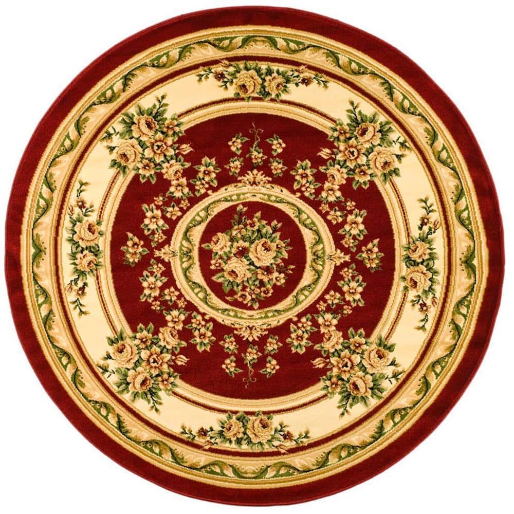 SAFAVIEH Lyndhurst Red/Ivory 5 ft. x 5 ft. Round Medallion Border Floral Area Rug SAFAVIEH Lyndhurst Red/Ivory 5 ft. x 5 ft. Round Medallion Border Floral Area Rug.