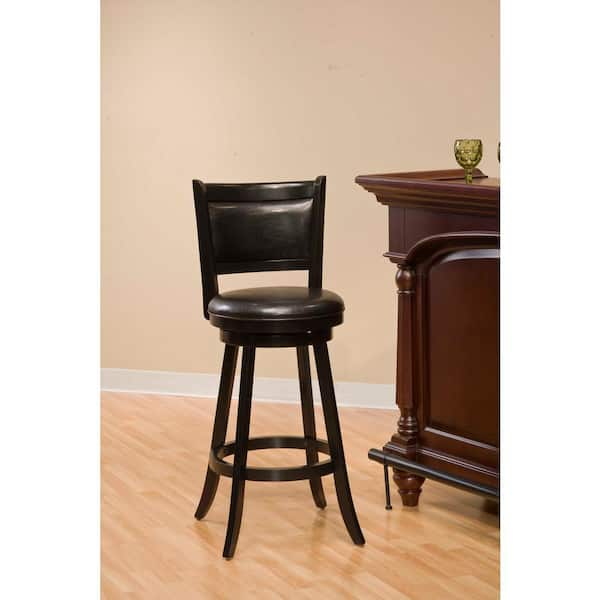 Hillsdale Furniture Dennery 24.75 in. Black Swivel Counter Stool
