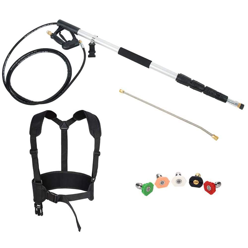 Costway 18 ft. Telescoping Pressure Washer Extension Wand Kit with 5 Spray Nozzles