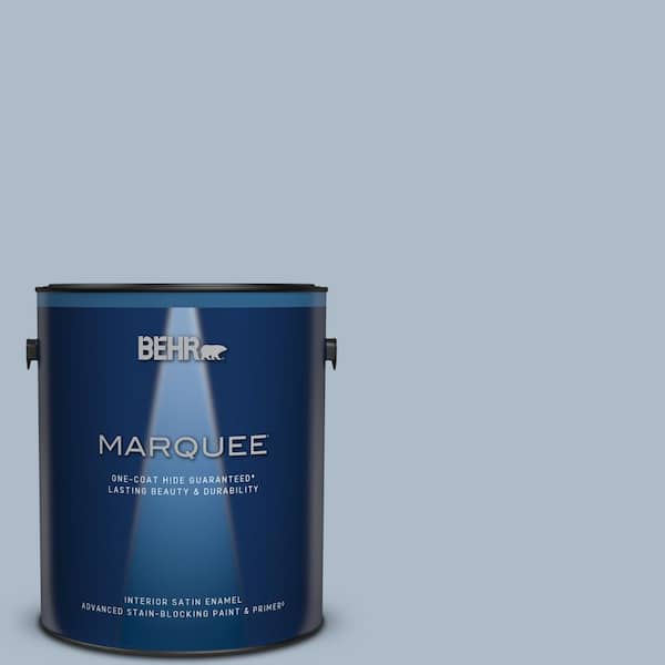 BEHR MARQUEE 1 gal. #PPU15-16 Simply Blue One-Coat Hide Satin Enamel Interior Paint & Primer