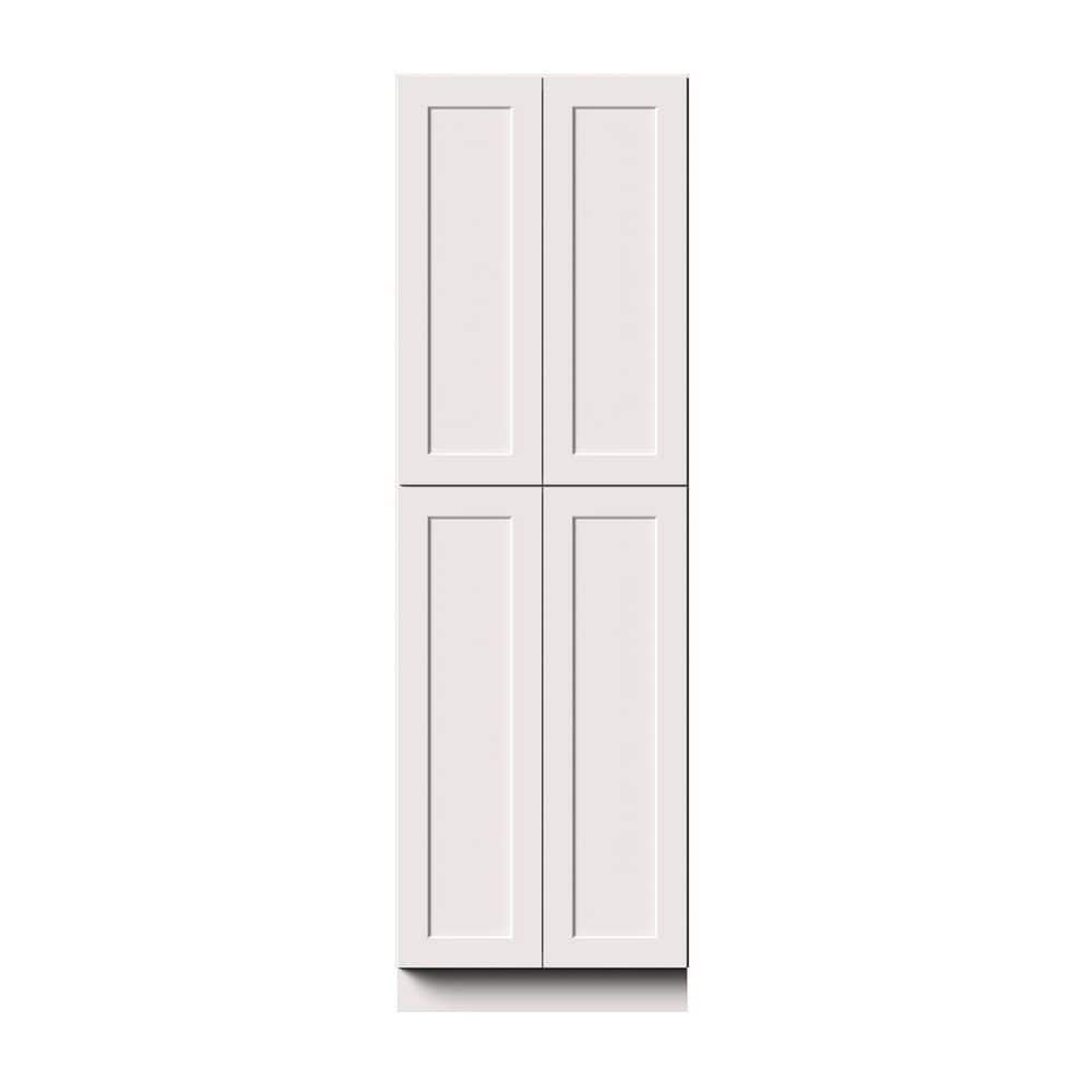 30 in. W x 27 in. D x 96 in. H Ready to Assemble Solid Wood Frame Shaker Tall Pantry Kitchen Cabinet in White price history on PriceWatchPro