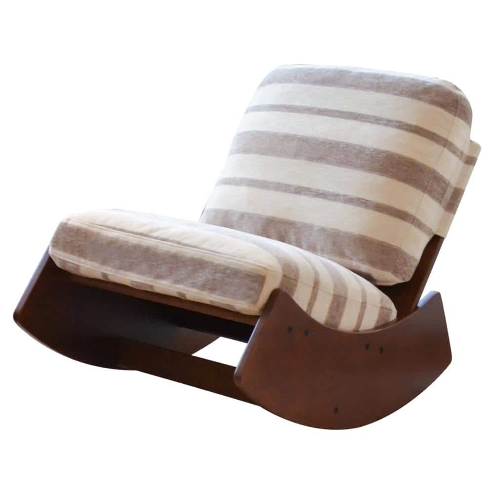 Comfort Glider Rocking Chair 35.4 in. Grey Fabric Solid Wood Frame durable construction