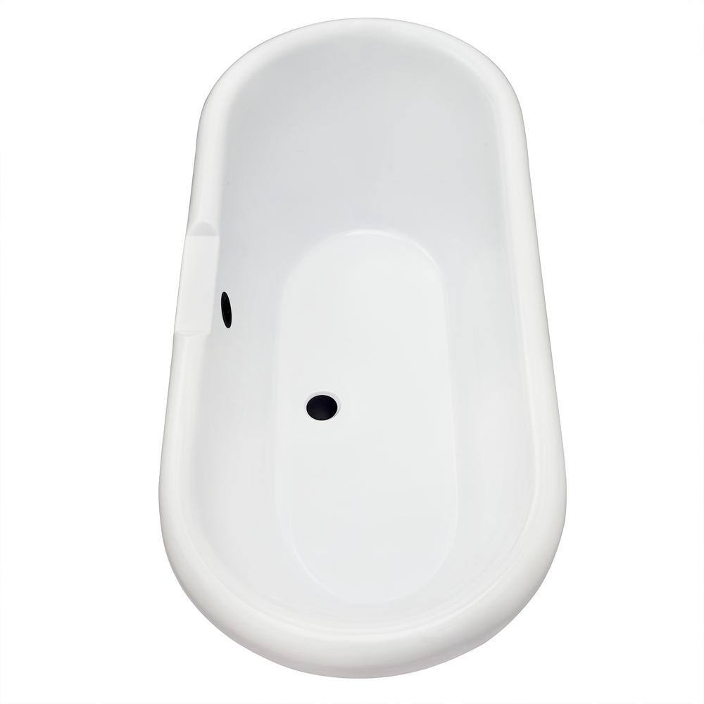 Elegant White Acrylic Clawfoot Freestanding Bathtub