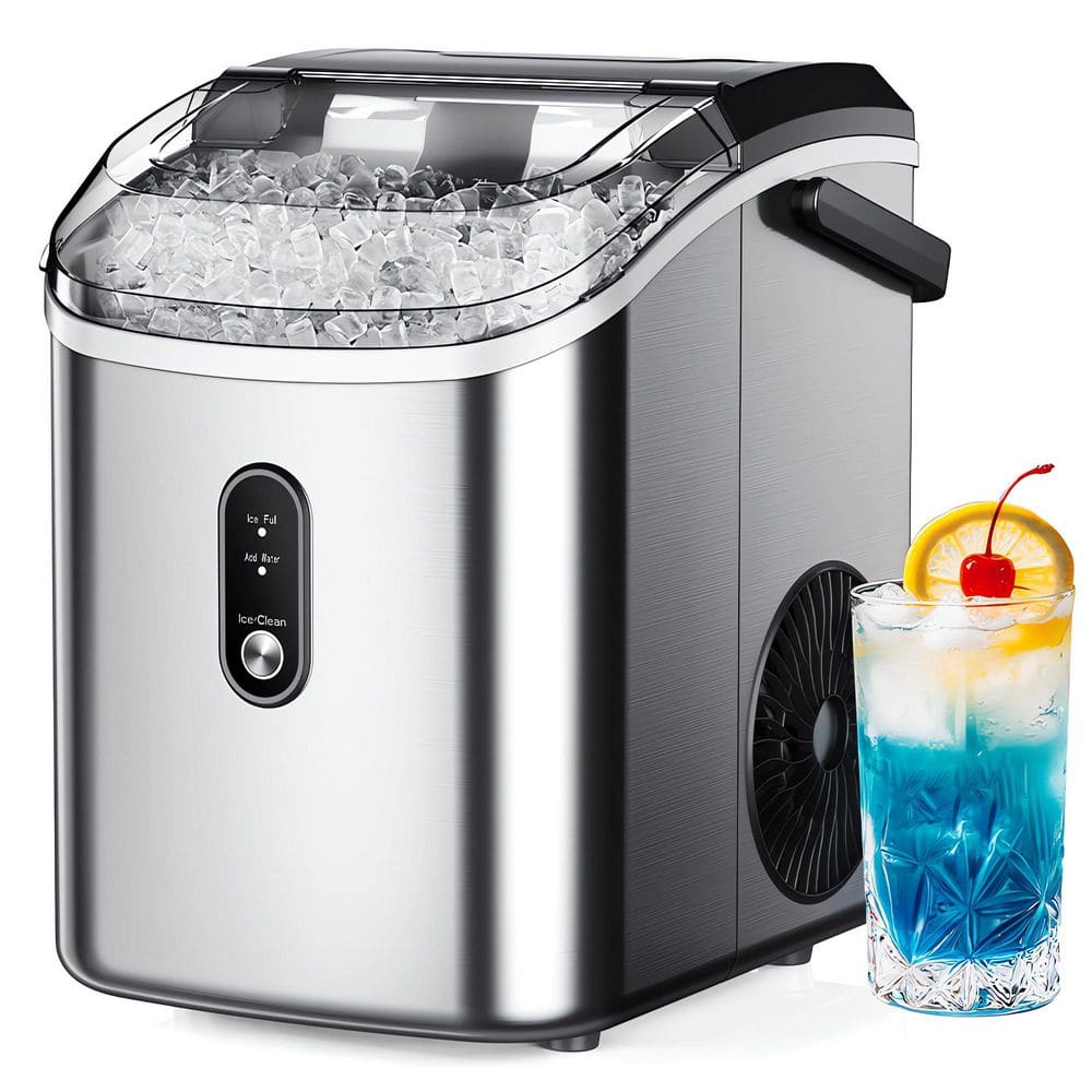 SIMZLIFE 9.45 in. 34 lb. /24H Nugget Ice Countertop Portable
