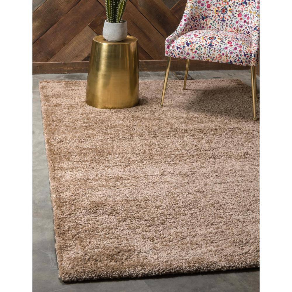 Cozy Haven Easy-Care 5' x 7' Light Brown Shag Rug