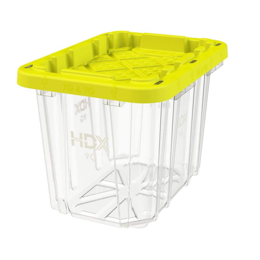 HDX 9-Gal. Tough Tote in Clear-Yellow 999-9G-C-HDX - The Home Depot