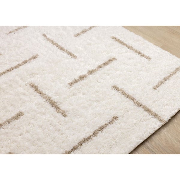 Marakai Collections 8 ft. x 11 ft. Beige Stripes, Tonal/Solid Indoor Area Rug