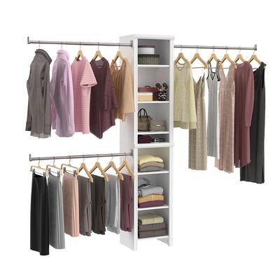Impressions Narrow 48 in. W - 108 in. W White Wood Closet System