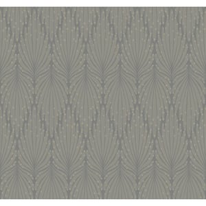 Dark Grey Cafe Society Paper Unpasted Matte Wallpaper (27 in. x 27 ft.)