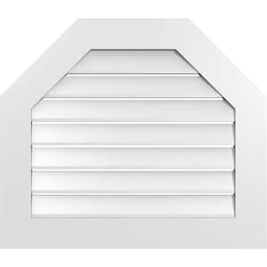 30 in. x 26 in. Octagonal Top Surface Mount PVC Gable Vent: Functional with Standard Frame