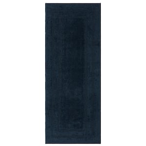 Cotton Reversible Twilight 24 in. x 60 in. Blue Cotton Machine Washable Bath Mat