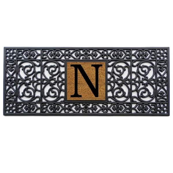 Calloway Mills 17 in. x 41 in. Rubber Monogrammed N Door Mat