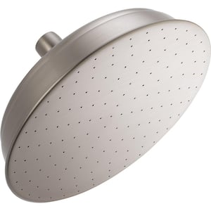 1-Spray Patterns 2.50 GPM 8.75 in. Wall Mount Fixed Shower Head in Stainless