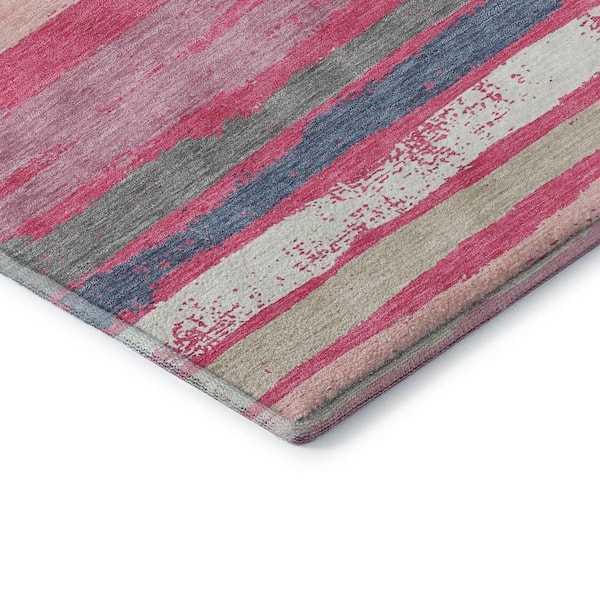 Mayfield Premium Machine Washable Abstract AMF1019 Pink 3 ft. x 5 ft. Area Rug