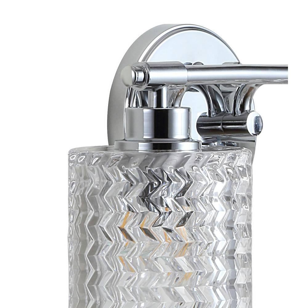 Elegant Chrome Cylinder 13" LED Vanity Wall Light with Dimmable Edison Bulbs