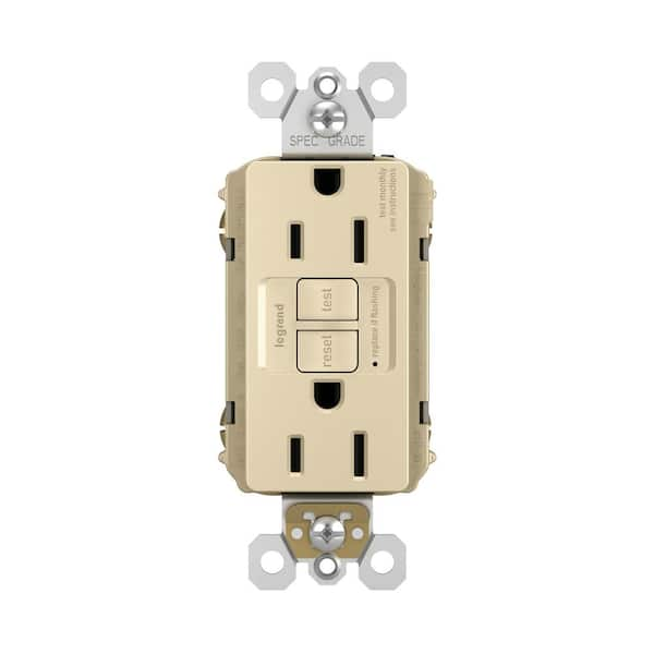 radiant 15 Amp 125-Volt Tamper Resistant GFCI Residential/Commercial Decorator Duplex Outlet, Ivory