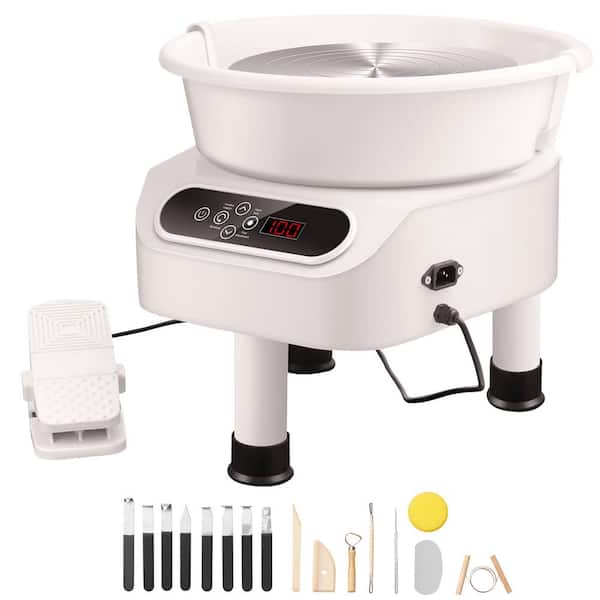 11 in. Pottery Wheel, 450W Electric Ceramic Forming Machine with Foot Pedal and LCD Touch Screen Direct Drive with 3 Leg
