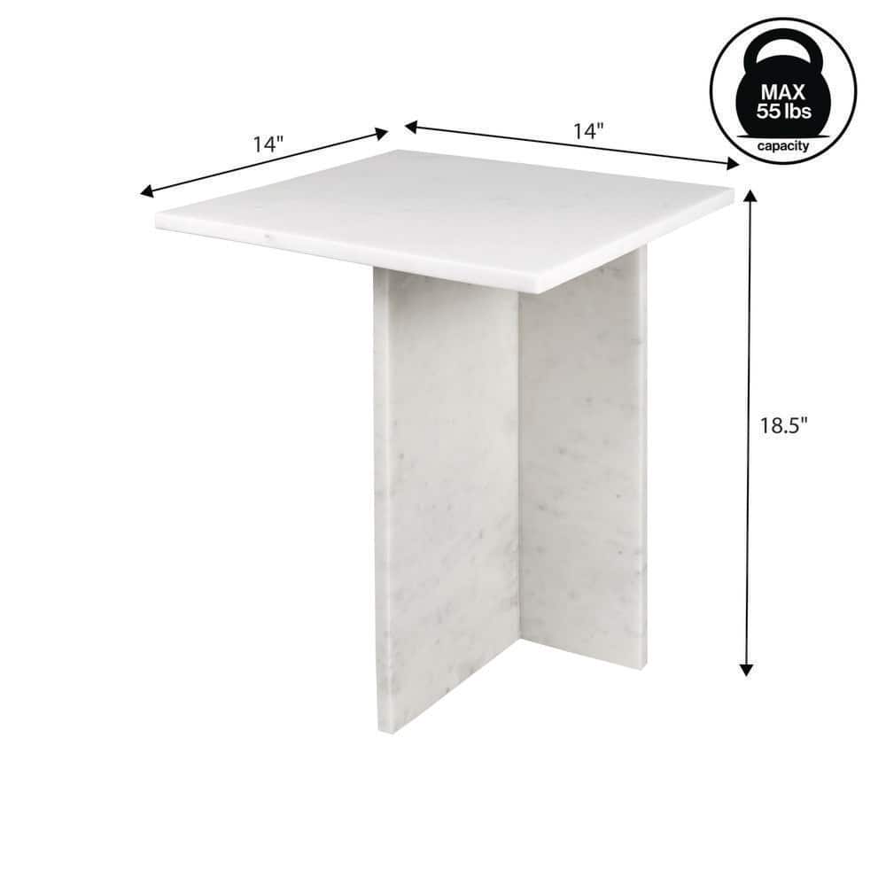 Dimension diagram of the marble end table size.