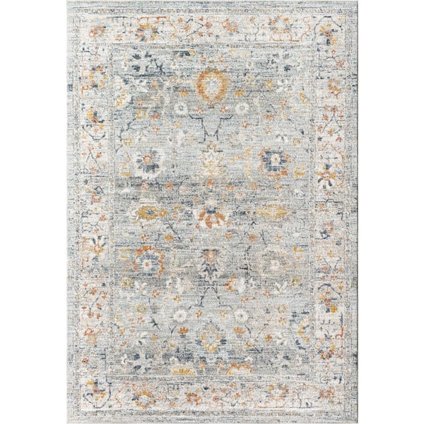 Livabliss Beckham Medium Gray Medallion 7 ft. x 10 ft. Indoor Area Rug