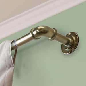 1" Dia Adjustable 48" to 84" Blackout Curtain Rod in Antique Brass