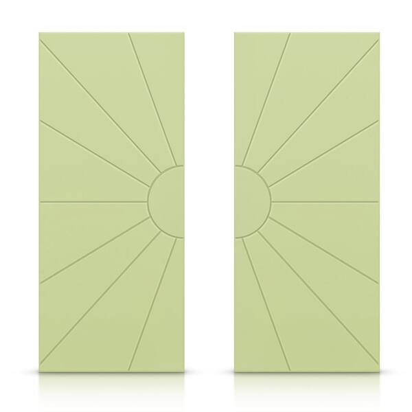 CALHOME 48 in. x 84 in. Hollow Core Sage Green Painted Composite MDF Interior Double Closet Sliding Doors