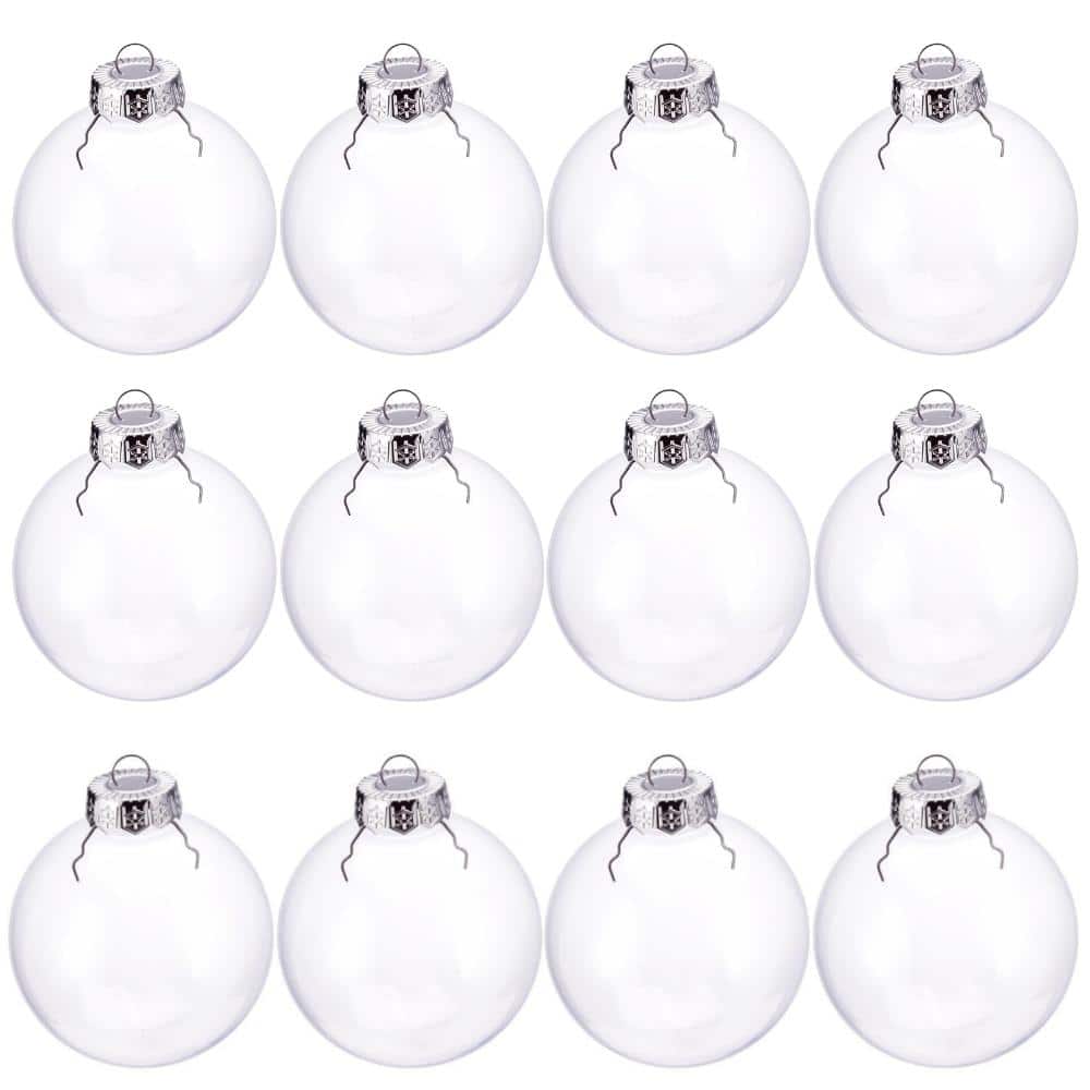 12 Pcs 3.15inch Clear Fillable Ornament Balls PET Acrylic Removable Silver Caps for DIY Holiday Crafts price history on PriceWatchPro