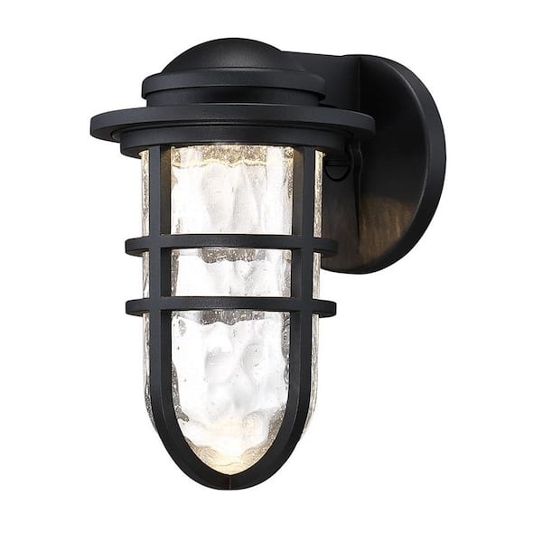 WAC Lighting Steampunk 9 in. Black Integrated LED Outdoor Wall Sconce, 3000K