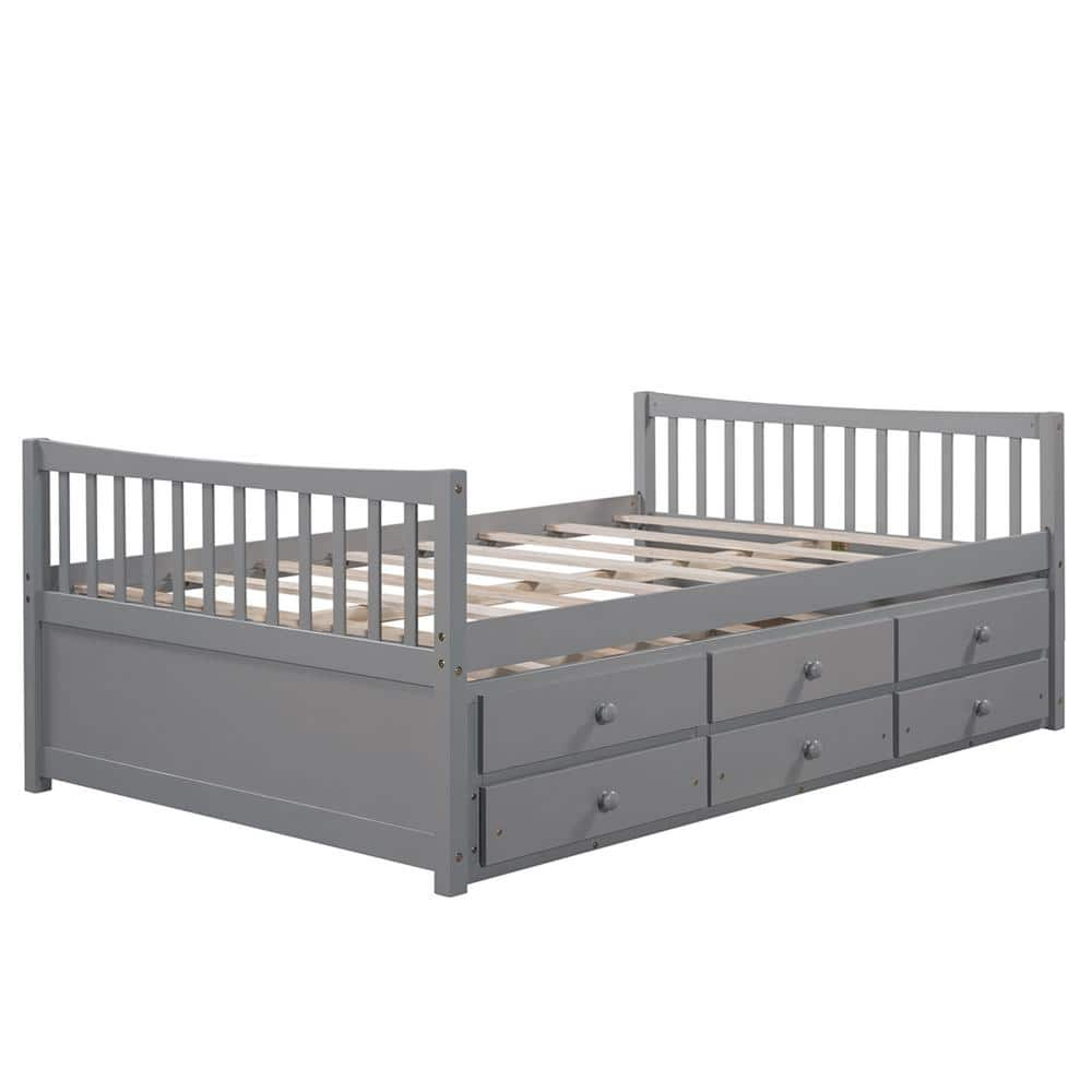 Z-joyee Gray Full Daybed With Trundle And Drawers Ly-lp000341aae - The 