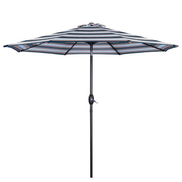 maocao hoom 9 ft. Black And White Aluminum Market Umbrella Outdoor Patio Adjustable 9 Ft Patio Umbrella With Tilt