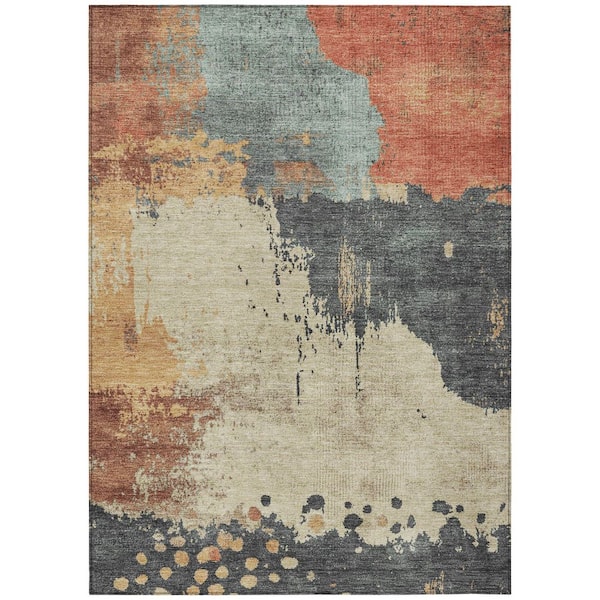 Chantille Machine Washable Indoor/Outdoor Abstract ACN1994 Paprika 3 ft. x 4 ft. Area Rug