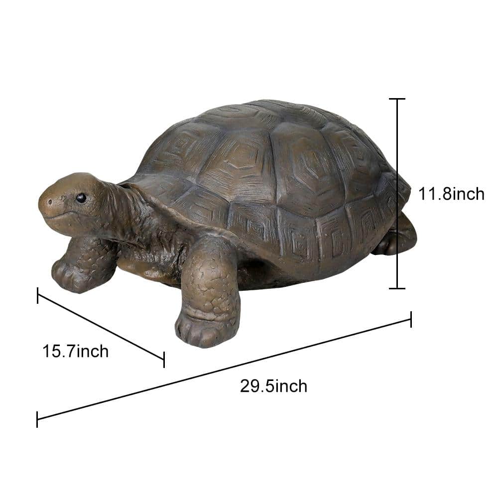 Large Brown Fiber Reinforced Concrete Tortoise Garden Statue