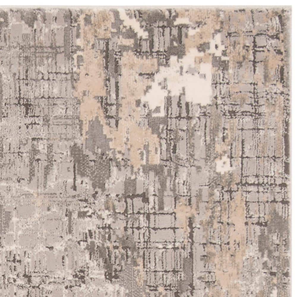 Elysian Fields Abstract Gray Synthetic 4' x 6' Area Rug