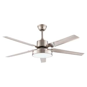 48 in. Integrated LED Indoor Silver 3 Speed Settings 3-Colors Ceiling Fan with Remote Control