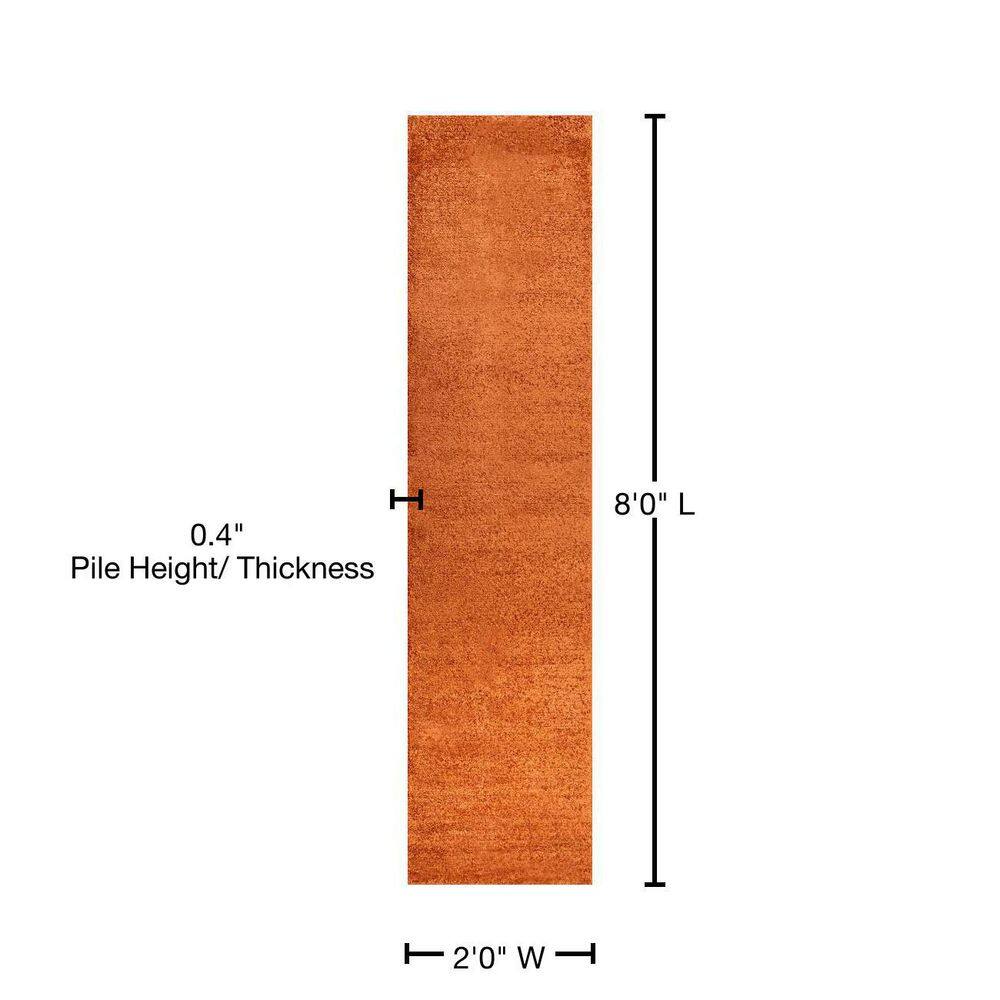 Haze Orange 2x8 Solid Low-Pile Synthetic Runner Rug