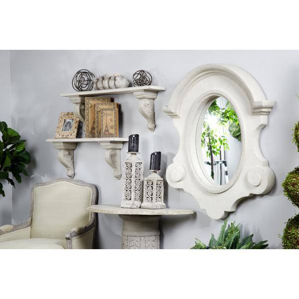 Litton Lane Large Oval Matte White, Large Oval Wall Mirror Living Room