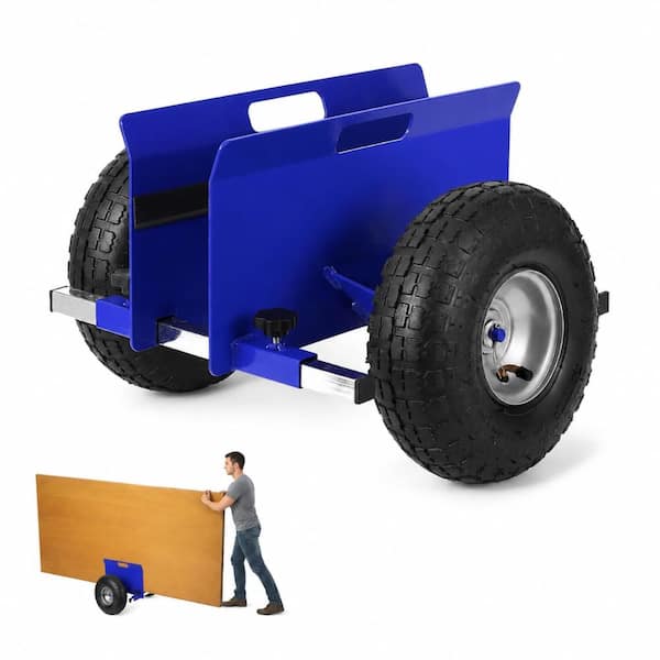 Heavy-Duty Panel Dolly Cart with 600 lb Capacity,Adjustable Clamp,Pneumatic All-Terrain Wheels for Drywall,Plywood Mover