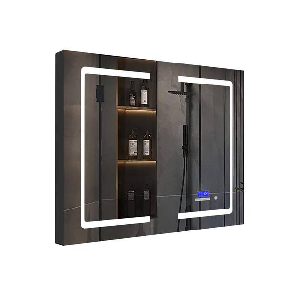 Lexora Bracciano 36 in. W x 36 in. H Surface-Mount LED Mirror Medicine  Cabinet with Defogger LB3636LEDMC - The Home Depot