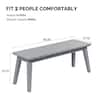 Karl home 45 in. Gray Solid Wood Backless Outdoor Ottoman Bench (Set of 2) K1G56001545