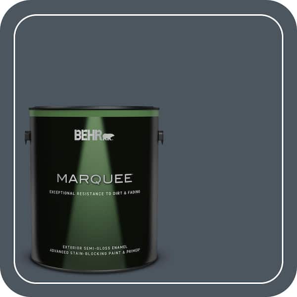BEHR MARQUEE 1 gal. #N480-7 Midnight Blue Semi-Gloss Enamel