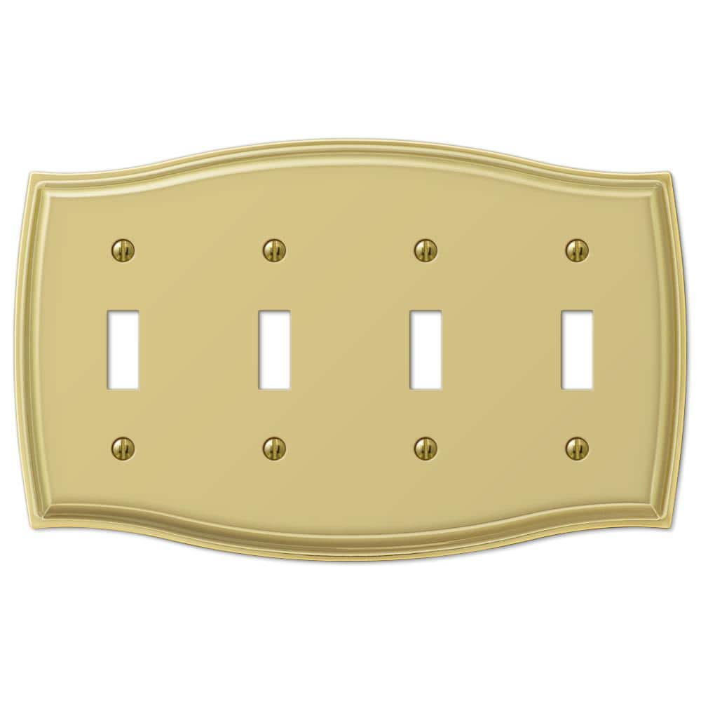Vineyard 4 Gang Toggle Steel Wall Plate - Polished Brass price history on PriceWatchPro